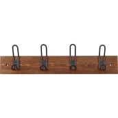 Richelieu Rustic Utility Rack with Multiple Hooks - 5 53/64-in H x 23 57/64-in W