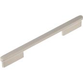 Richelieu Metal Rectangular Pull - Contemporary - Brushed Nickel - 15/32-in W x 8 21/32-in L x 1 3/32-in Projection