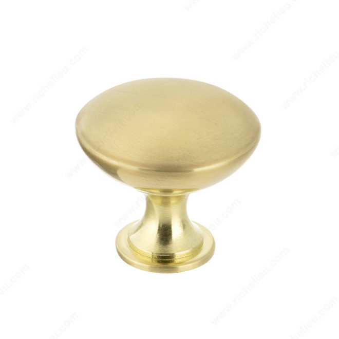 Bouton d'armoire rond Richelieu en laiton brossé 25 mm