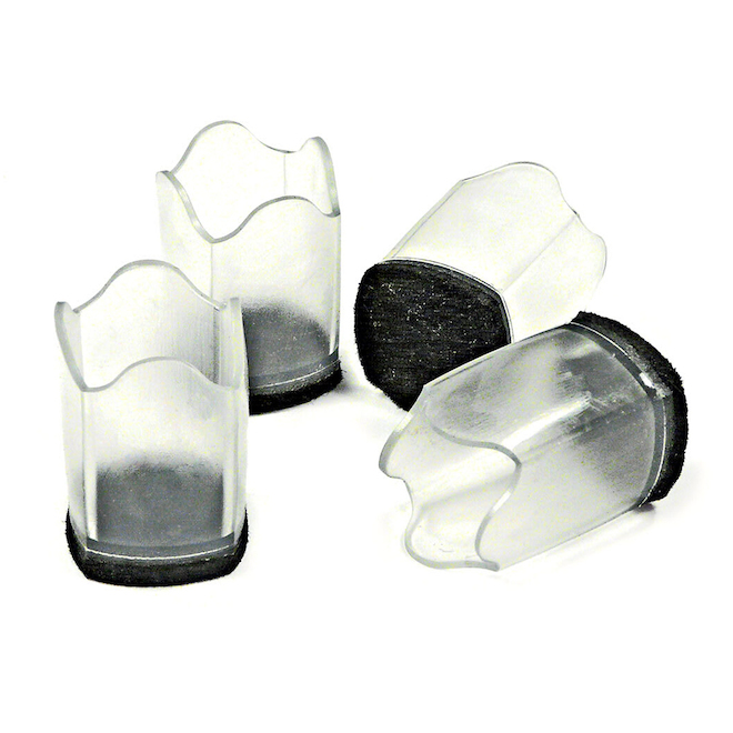 MADICO 4 pcs 15/16 to 1 3/16-in Black and Transparent Felt Silicone Leg Tips