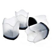 MADICO 4 pcs 1.5 to 1.75-in Black and Transparent Felt Silicone Leg Tips