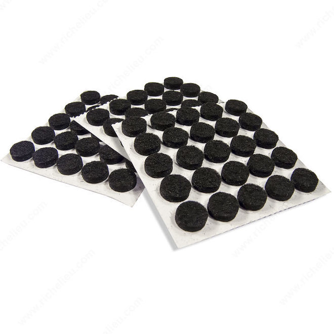 Richelieu 75-Pack 3/8-in Black Felt Pads