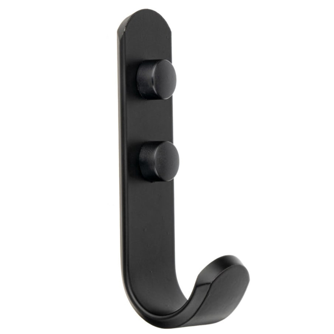 Richelieu Single J Hook 3 1/2-in Modern Style in Matte Black Aluminum