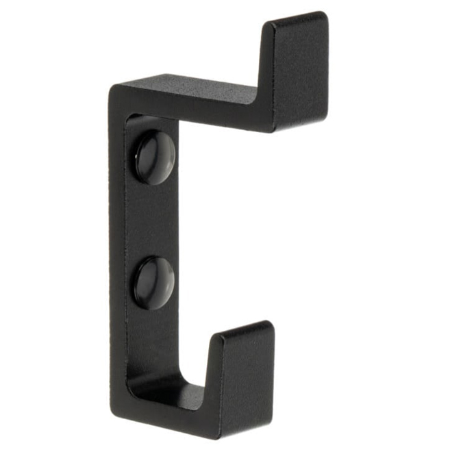 Richelieu Double Hook 3 3/8-in Modern Style in Matte Black Aluminum