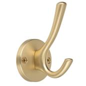 Richelieu Utility Double Hook 4 1/4-in Satin Brass Zamak