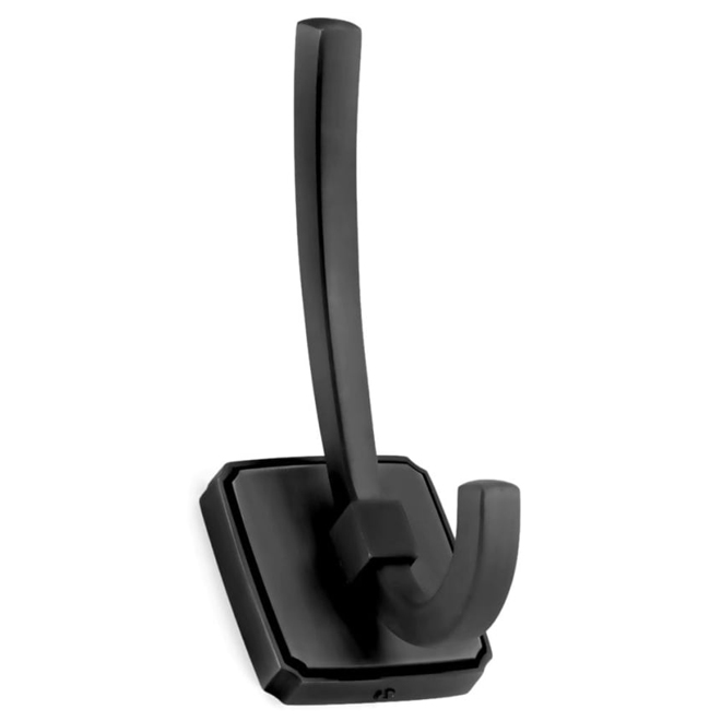 Richelieu Transitional Double Hook 4.84 x 1.9-in Matte Black Finish