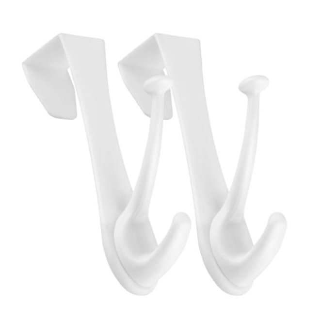 Richelieu Utility Over-the-Door Double Hook 7.2-in in White Plastic