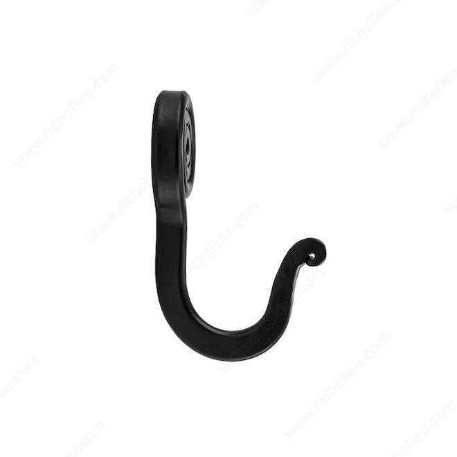 Richelieu Decorative Single Hook 2.6 x 1.46-in Classic Style in Matte Black Iron