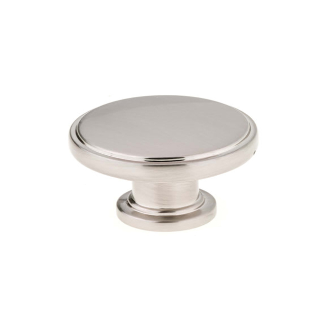 Bouton d'armoire rond Richelieu en Zamak nickel brossé 34 mm