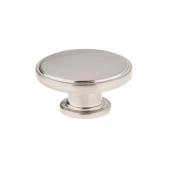 Bouton d'armoire rond Richelieu en Zamak nickel brossé 34 mm