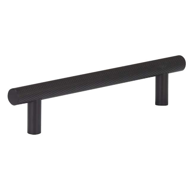 Richelieu 128-mm Cabinet Handle Industrial Style in Matte Black Aluminum