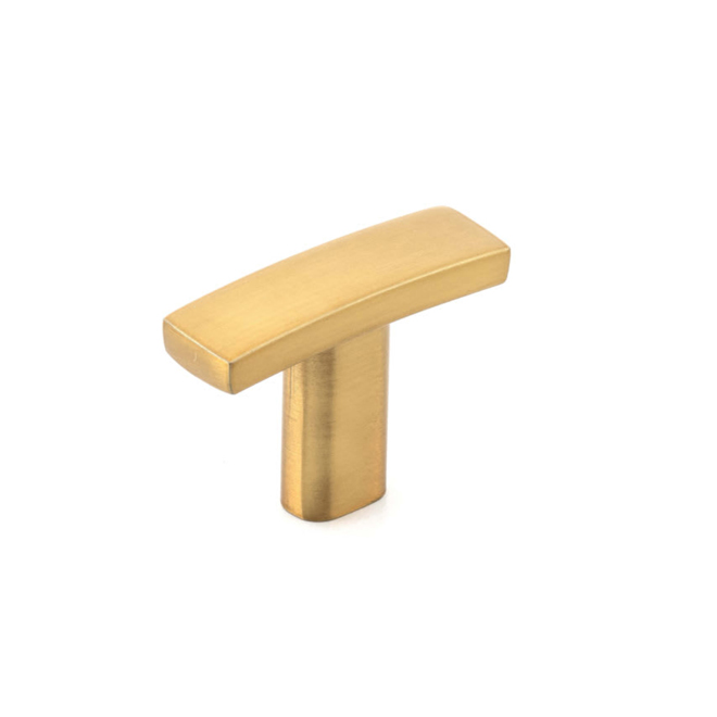 Richelieu 38.1-mm T-Shaped Cabinet Knob in Brushed Gold Zamak