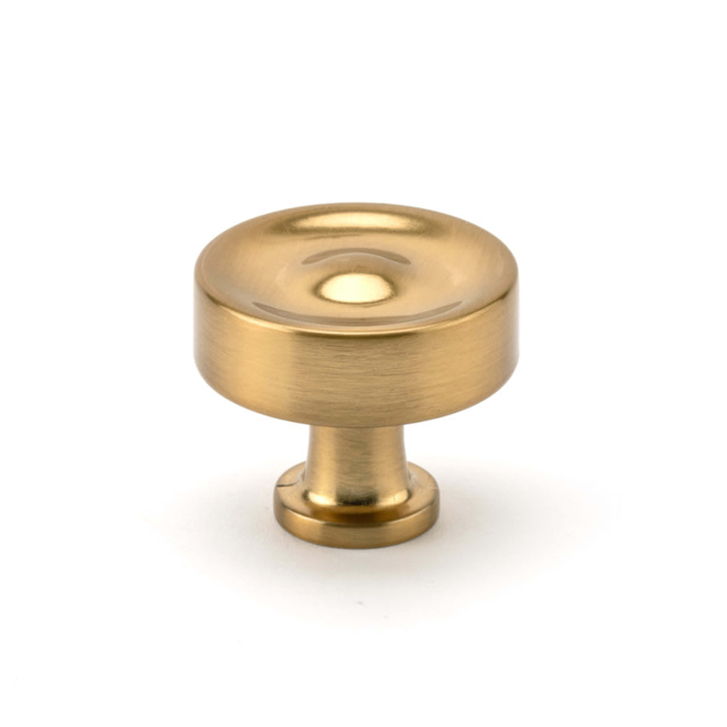 Richelieu 35-mm Round Cabinet Knob in Brushed Gold Zamak