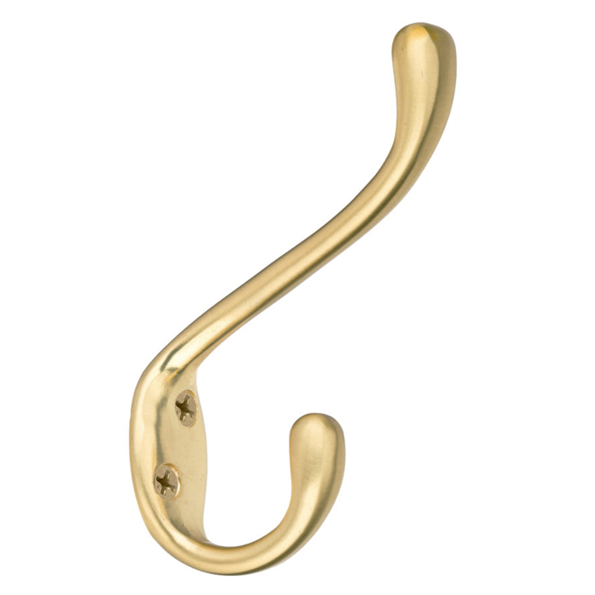 Nystrom Double Utility Hook 4.25-in in Satin Brass