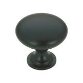 Richelieu Contemporary Round Shape Cabinet Knob -1 3/16-in Dia - Black Matte - Mushroom