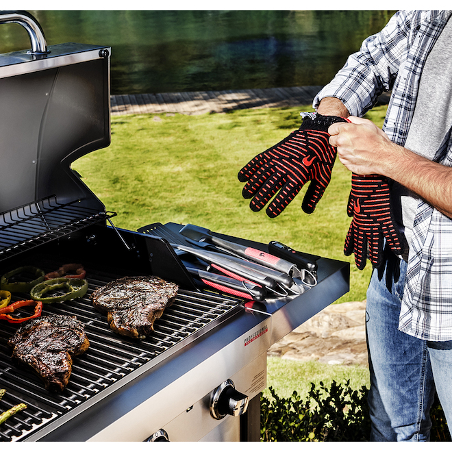 Char-Broil Heat-Resistant Gloves - Cotton and Silicon - One Size