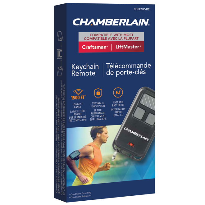 Chamberlain Key Chain Garage Door Remote - 3-Button - 1500-ft Range