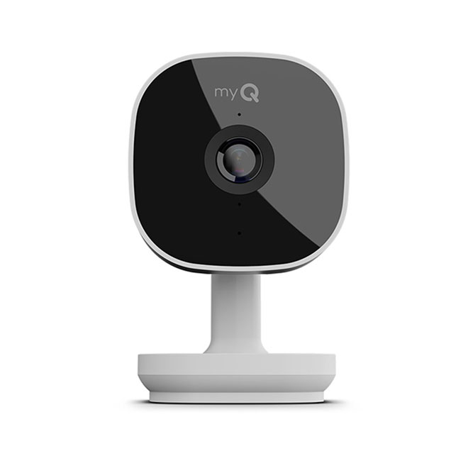 Caméra de sécurité intérieure intelligente sans fil enfichable myQ de Chamberlain