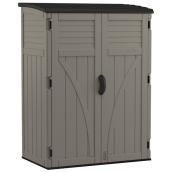 Remise de rangement verticale pour l'extérieur Suncast 2,75 L. x 4,45 l. x 6 pi h. en résine taupe, 54 pi³