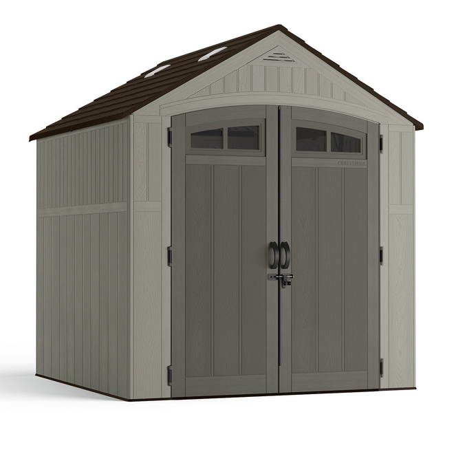 Craftsman Resin Shed - Grey/Brown - 7-ft W x 7-ft L - 46.7-sq. ft.