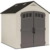 Suncast Cloverdale Storage Shed with Double Doors in Resin 7 x 7-ft - Vanilla