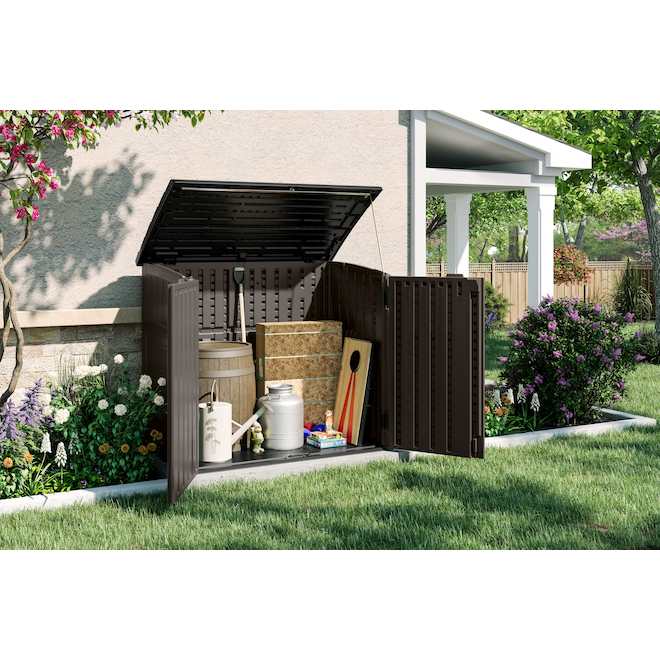 Suncast 4.4 L x 2,7 W x 3.8-ft H Grey Resin Outdoor Horizontal Storage Shed - 34-ft³