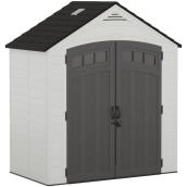 Suncast Vista Storage Shed in Resin with IllumiVent System 7 x 4-ft - Black and White