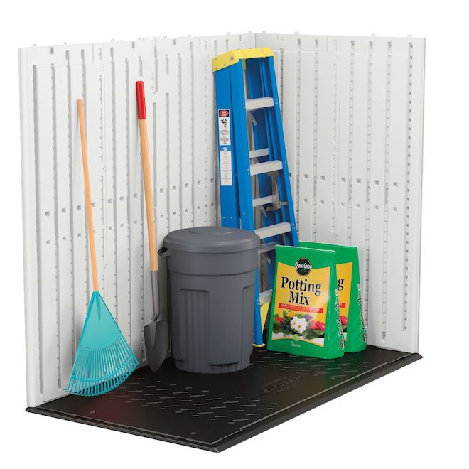 Suncast Vista Storage Shed in Resin with IllumiVent System 7 x 4-ft - Black and White