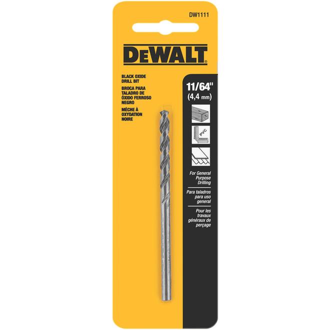 DEWALT 11/64-in Black Oxide Coated Steel Twist Drill Bit, 1 Count