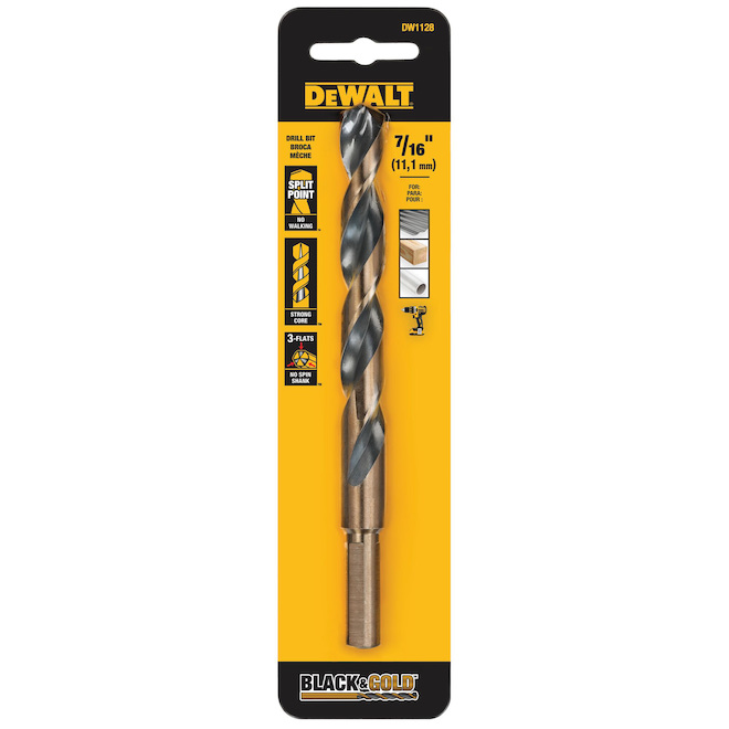 DEWALT 7/16-in Black Oxide Split-Point Drill Bit - Individual