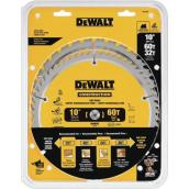 DeWalt Construction Mitre Circular Saw Blade Combo Pack - 2-Piece - 10-in Dia - 32T and 60T - ATB Carbide Teeth