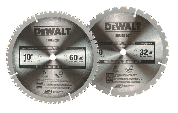Ensemble de lames de scie circulaire à onglet de construction DeWalt, 2 pièces, 10 po dia, 32DT et 60DT