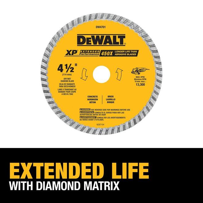 DEWALT XP 4 1/2-in Diamond-Grit Turbo Blade