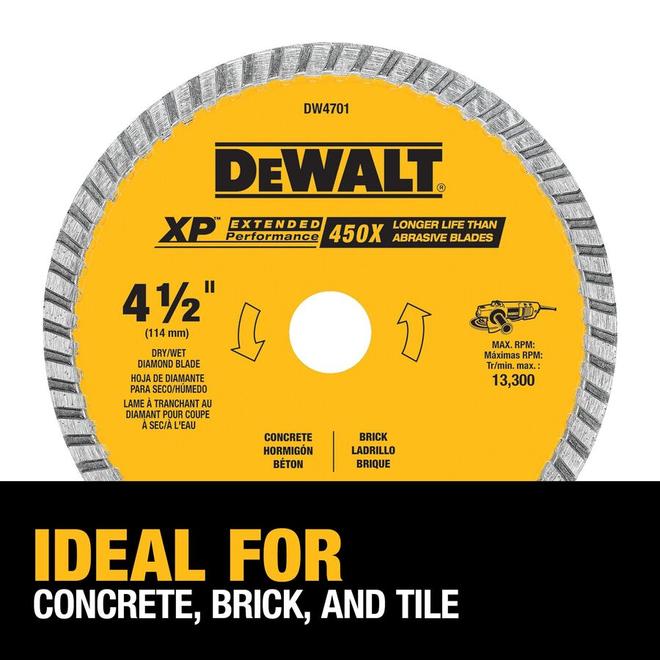 DEWALT XP 4 1/2-in Diamond-Grit Turbo Blade