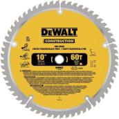 Lame de scie de construction DEWALT, 60 dents, 10 po dia, circulaire, 1 par paquet