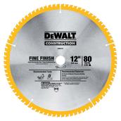 DeWalt Construction Mitre Circular Saw Blade - 12-in Dia - 80T - Carbide Teeth