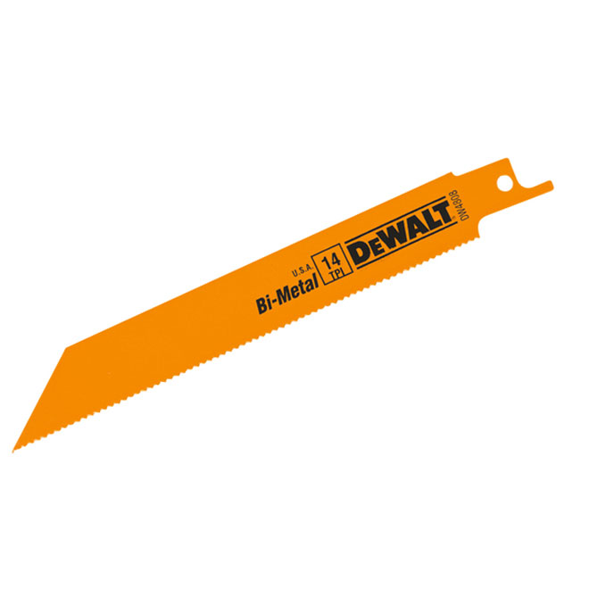DeWALT Reciprocating Saw Blades - Bi-Metal - 6-in L - 14 TPI - Straight Back - 5 Per Pack