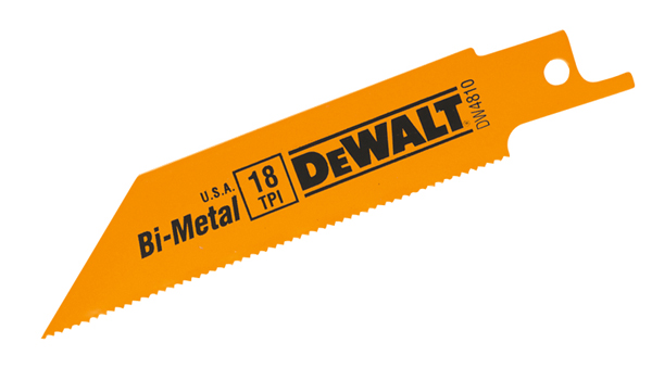 Lames de scie alternative DEWALT, bimétal, 4 po L., 18 DPP, dos droit, 5 par paquet