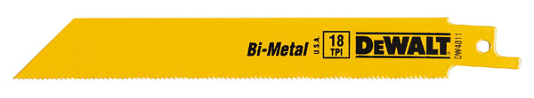 DEWALT Reciprocating Saw Blades - Bi-Metal - 6-in L - 18 TPI - Straight Back - 5 Per Pack