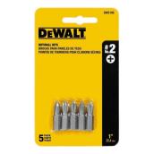 DEWALT Drywall Screwdriver Bits - Phillips - #2 1-in - Hex Shank - 5 Per Pack