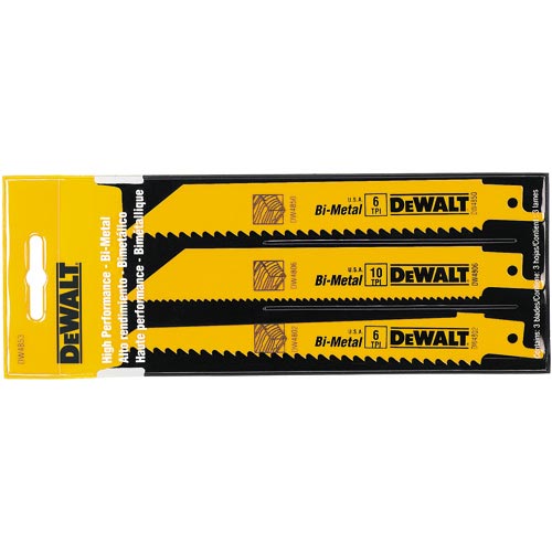 DeWALT Bi-Metal 3 Piece Reciprocating Saw Blade Set DW4853 with Free Shipping 