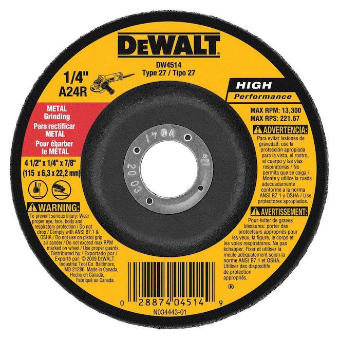 DEWALT Aluminum Oxide 4.5-in Grinding Wheel