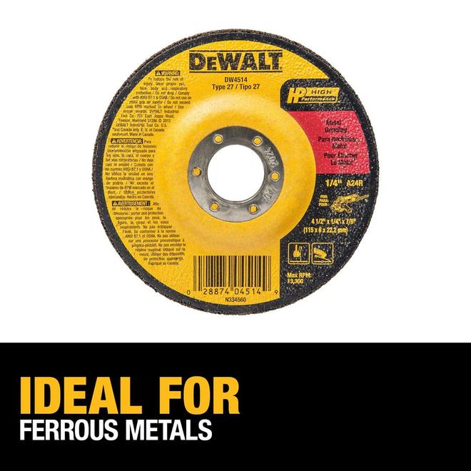 DEWALT Aluminum Oxide 4.5-in Grinding Wheel