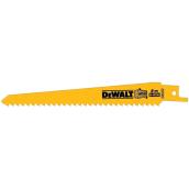 DEWALT Wood Cutting Saw Blade - Bi-Metal - 6-in L - 6 TPI - Anti-Stick Coating - Yellow - 1 Per Pack