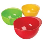 Ensemble de 3 bols à mélanger, plastique, couleurs variées