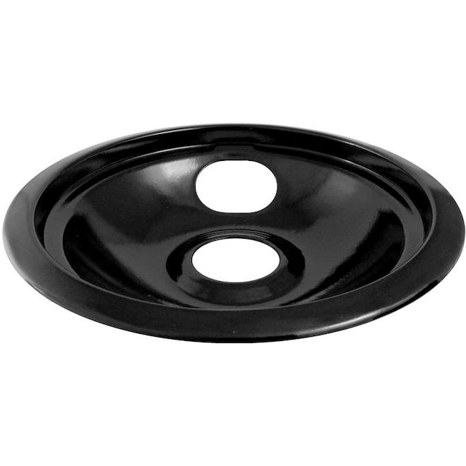 Laser 6-in Shallow Drip Pan and Ring in Black Porcelain for Electric Ranges