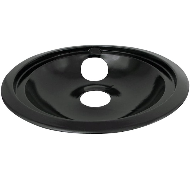 Laser 8-in Drip Pan and Ring in Black Porcelain for Electric Ranges