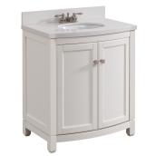 allen + roth 37-in Single Sink White Bathroom Vanity With Engineered Stone Top