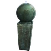 Orb Water Fountain with Pump - LED - 34" - Grey