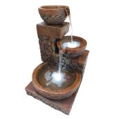 Angelo Decor 3-Tier Outdoor Fountain with LED Lighting - 22.5-in - Concrete - Brown